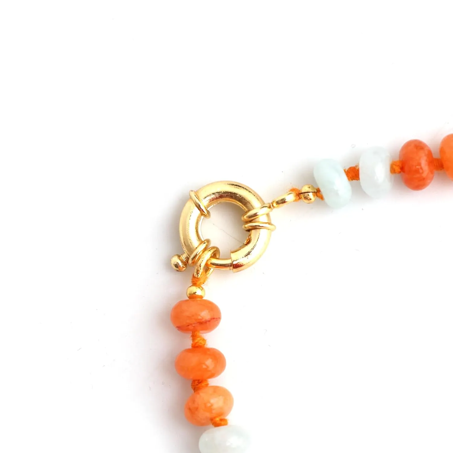 Gempires Pastel Multi-Color Quartz Beaded Necklace for Women Handmade Layered Jewelry Elegant Bohemian Statement Piece with Adjustable Gold Chain Unique Healing Crystal Gift