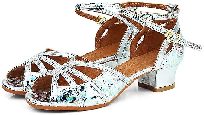 Girls Ballroom Latin Dance Shoes Glitter Party Salsa Tango SandlesModel TX53-4