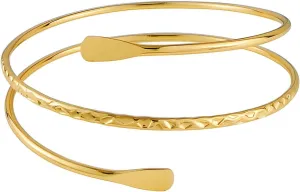 Gold Arm Cuff Jewelry for Women - Upper Arm Bracelet Bangle, Metal Adjustable Gold/Silver Plated
