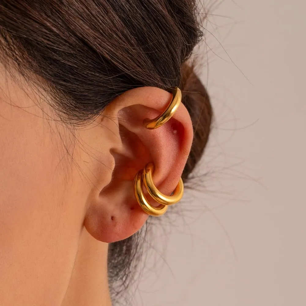 Gold Ear Cuffs Non Piercing Silver Ear Cuff Earrings for Women Fake Piercings Cartilage Earrings Non Pierced Clip On Earrings Dainty Silver Earrings