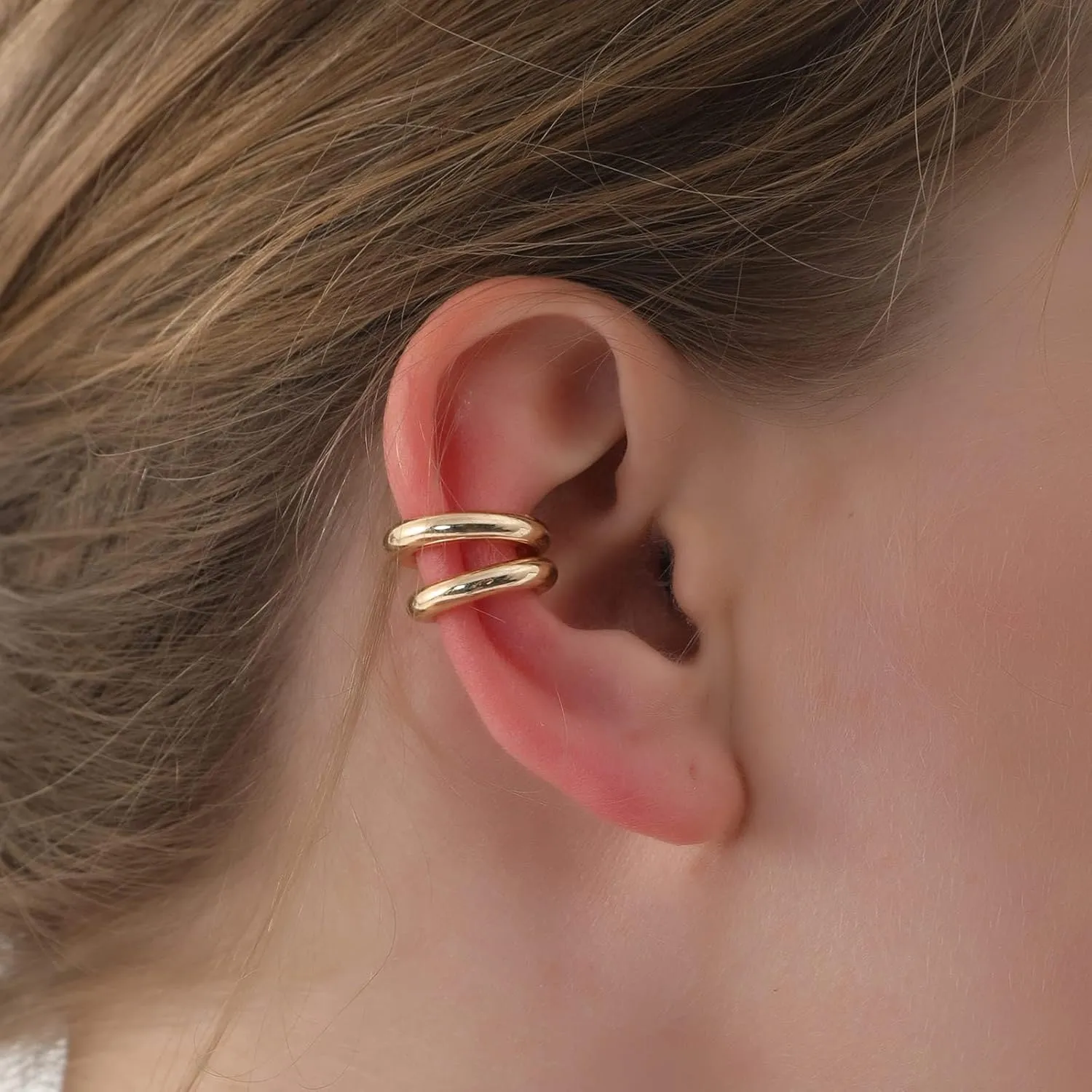 Gold Ear Cuffs Non Piercing Silver Ear Cuff Earrings for Women Fake Piercings Cartilage Earrings Non Pierced Clip On Earrings Dainty Silver Earrings