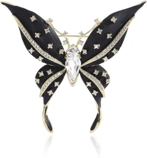 Gold Enamel Crystal Butterfly Brooches for Womne Elegant Rhinestone Pearl Animal Brooch Pins Fashion Jewelry Brooch pin Accessories for Women Gift
