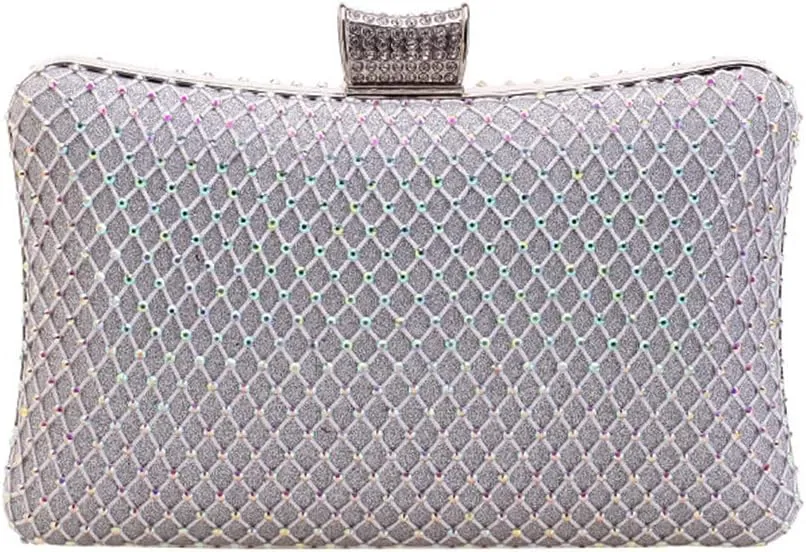 Golden Metal Chain Diamonds Party Wedding Clutch Bag Flap Design Shoulder Handbags Hollow Out Evening Bags