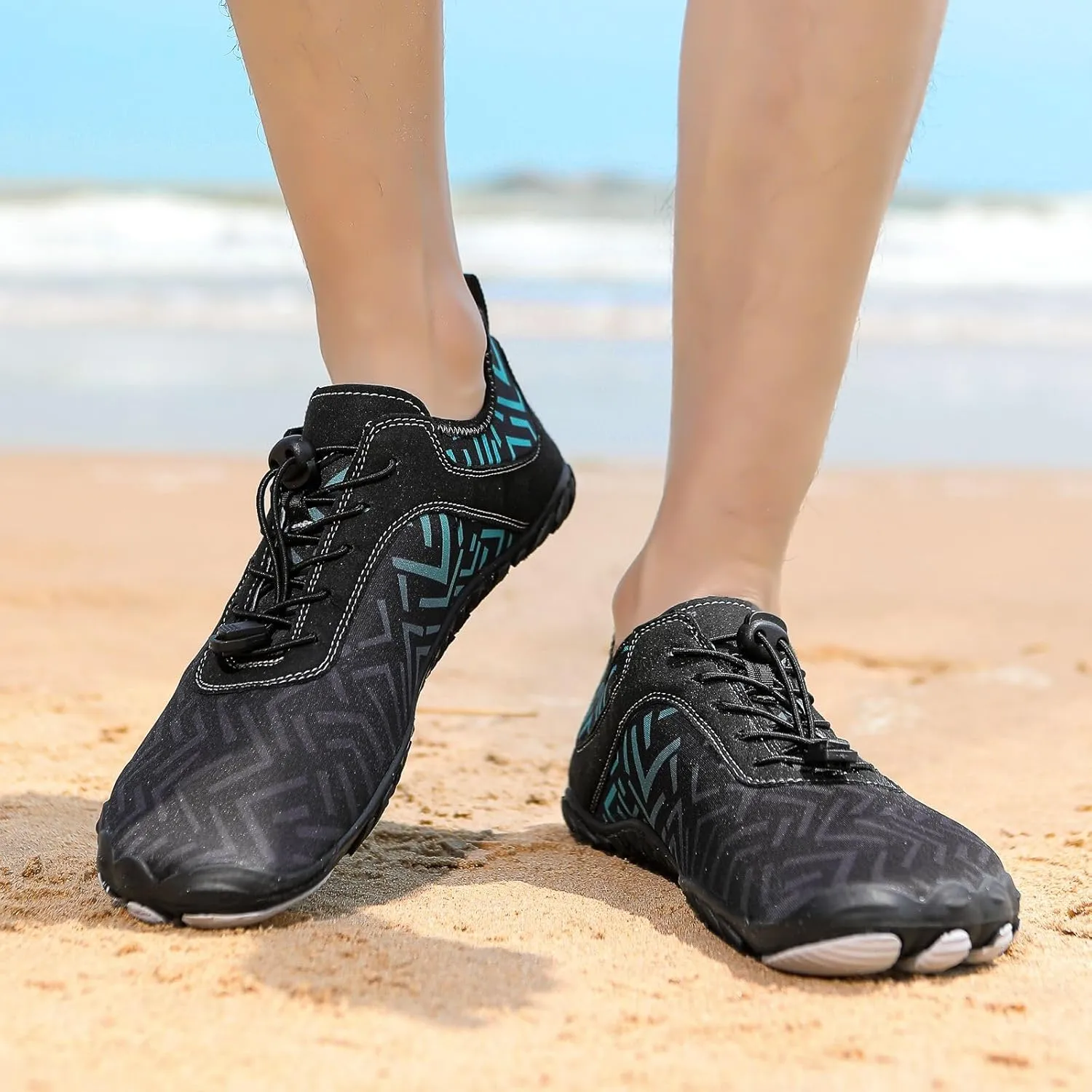 Grounded Footwear for Women Hike Barefoot Shoes Wide Toe Box Zero Drop Summer Beach Shoes Casual Comfortable Walking Shoe Non Slip Neuropathy Socks for Women Lightweight Breathable Sneakers 2025