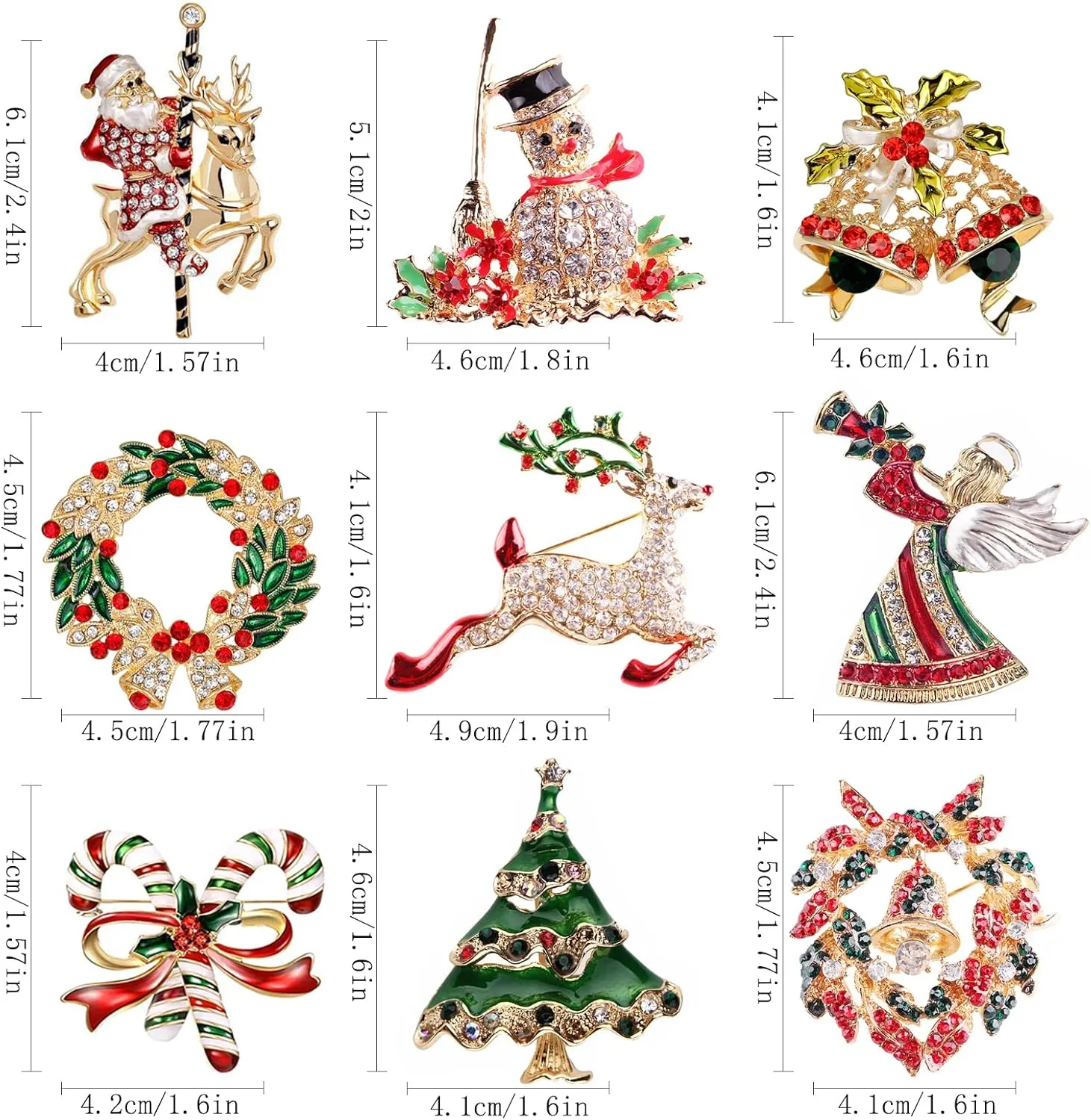 Halloween Thanksgiving Fall Christmas Theme Crystal Brooch Set with Rhinestone Crystal Halloween Thanksgiving Fall Christmas Ornament