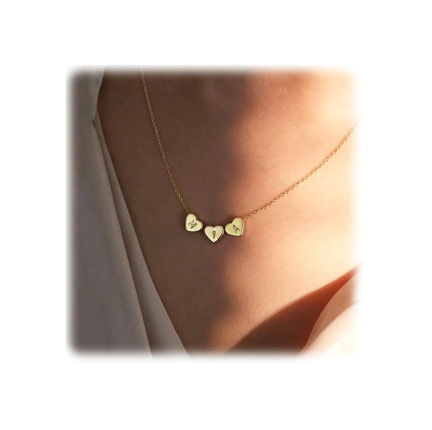 Heart Necklace - Personalized Initial Heart Necklace, Custom Name Necklaces for Women, Elegant Customized Initial Jewelry, Ideal Christmas Gifts for Her