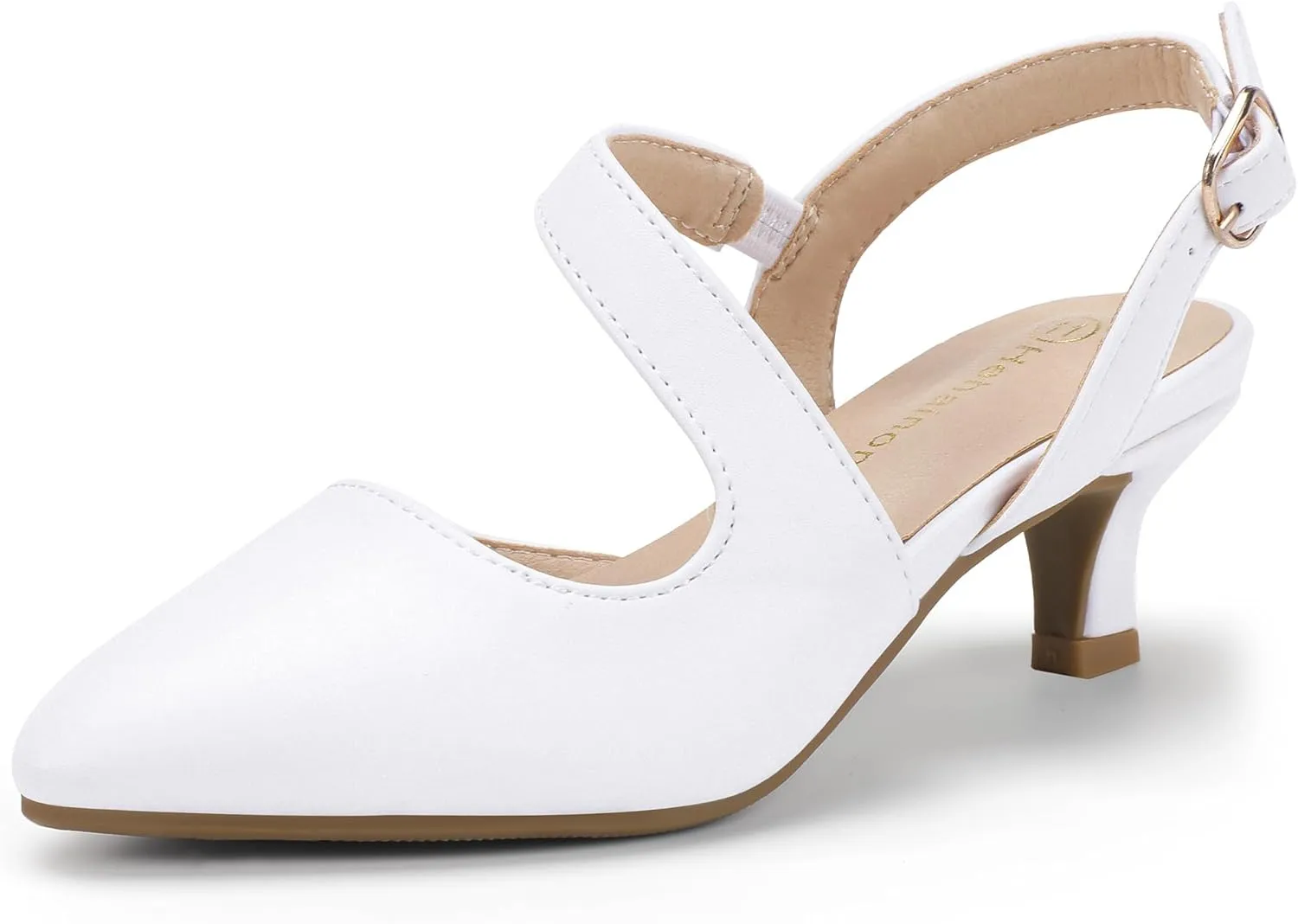 Hehainom Girls Dress Shoes Kitten Heels Sandals Little Big Kids Pointed Toe Slingback Wedding Party Pumps Shoes