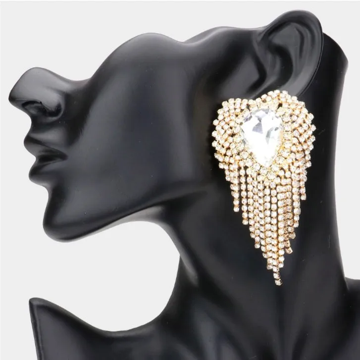 Her fringe drop earrings