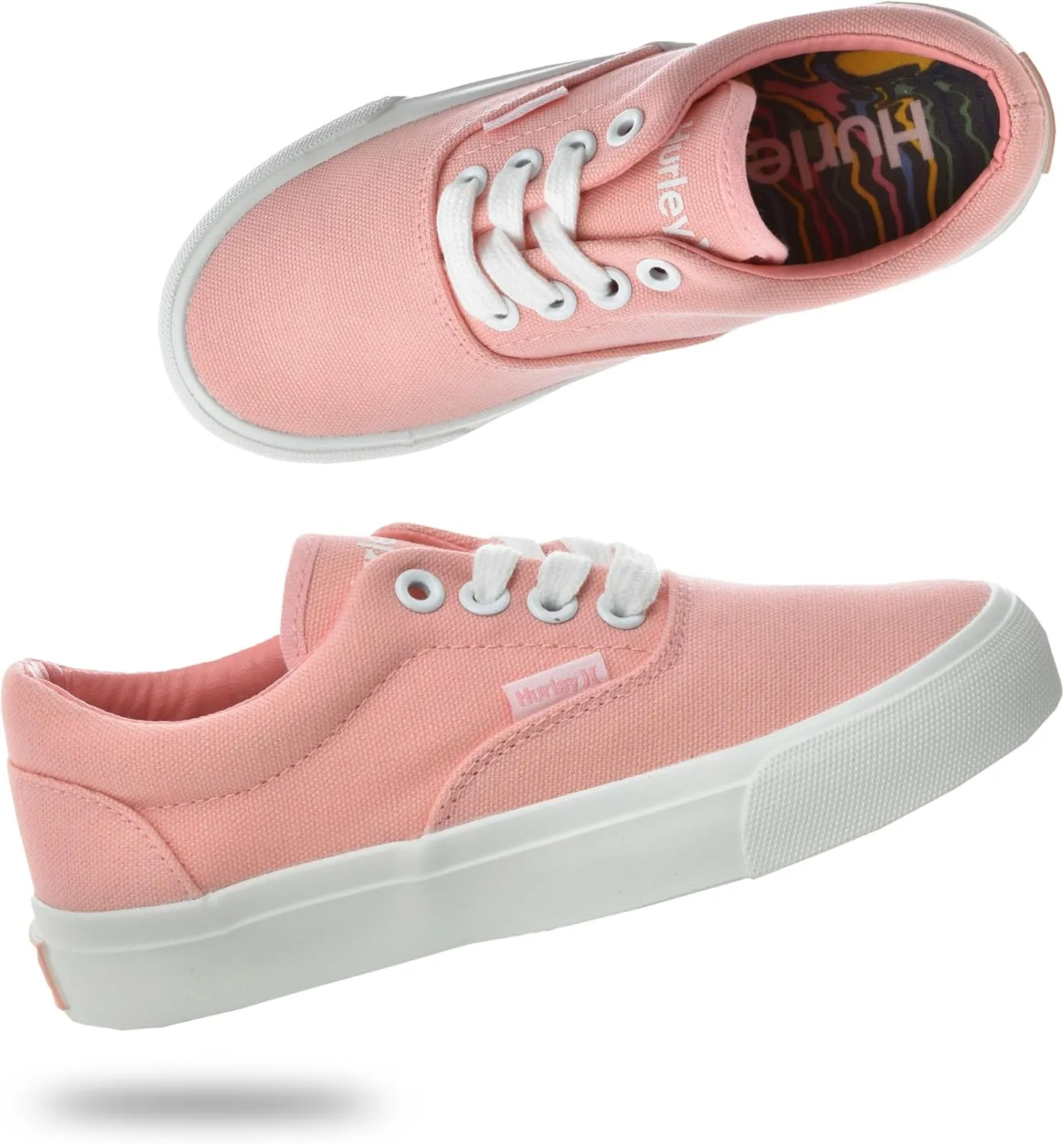Hurley Marley Kids Lace Up Canvas Sneakers ??Low Cut Skateboarding Shoes for Kids, Sports Shoes for Boys and Girls