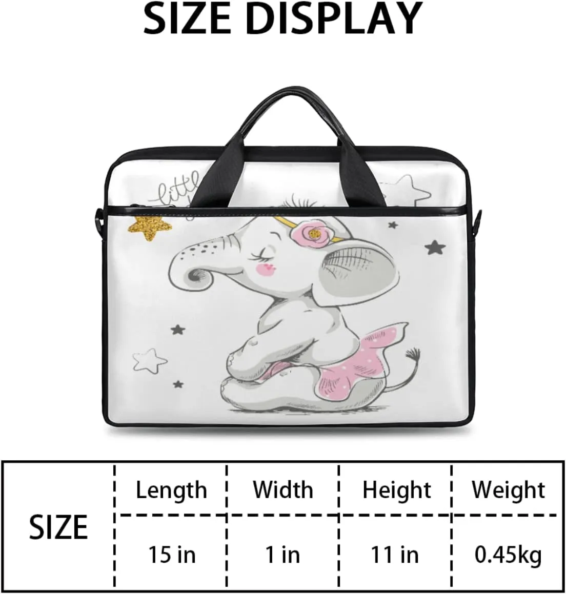 Ice Flower Pattern Laptop Shoulder Messenger Bag Waterproof Laptop Briefcase with Handle and Padded Strap Case Sleeve