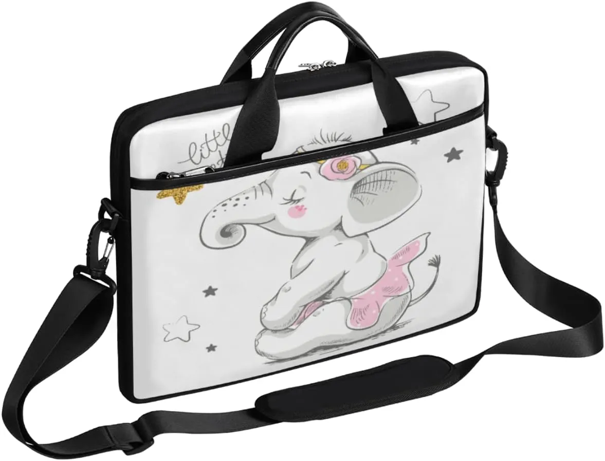 Ice Flower Pattern Laptop Shoulder Messenger Bag Waterproof Laptop Briefcase with Handle and Padded Strap Case Sleeve