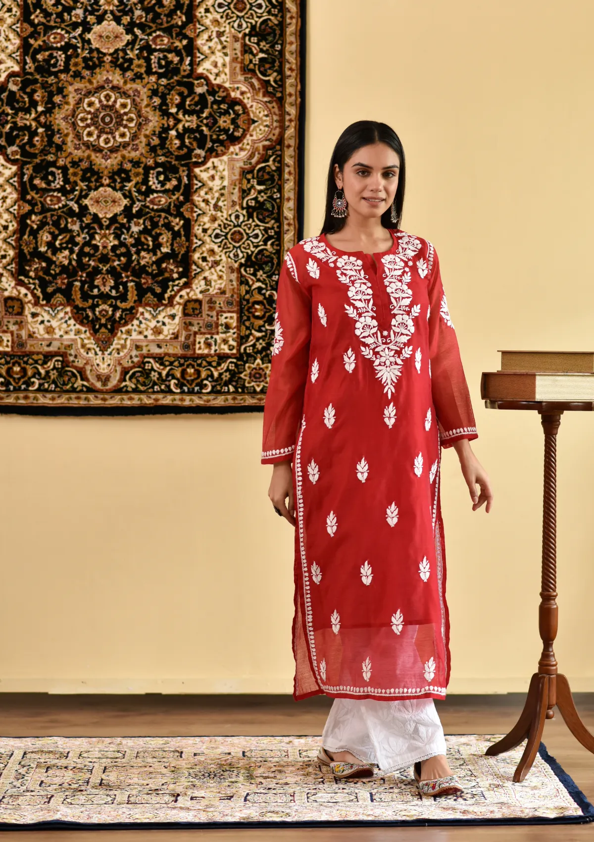 Ikram Chanderi Straight Kurta