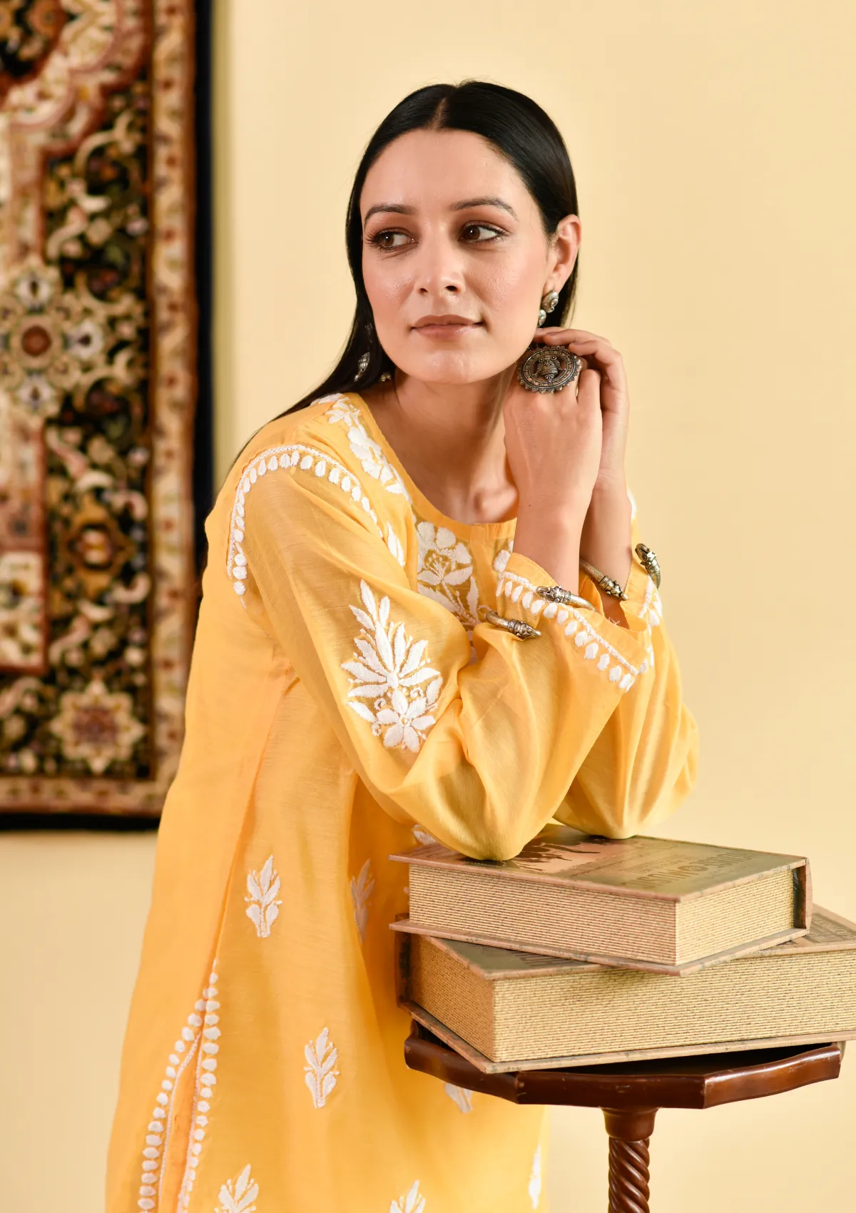 Ikram Chanderi Straight Kurta