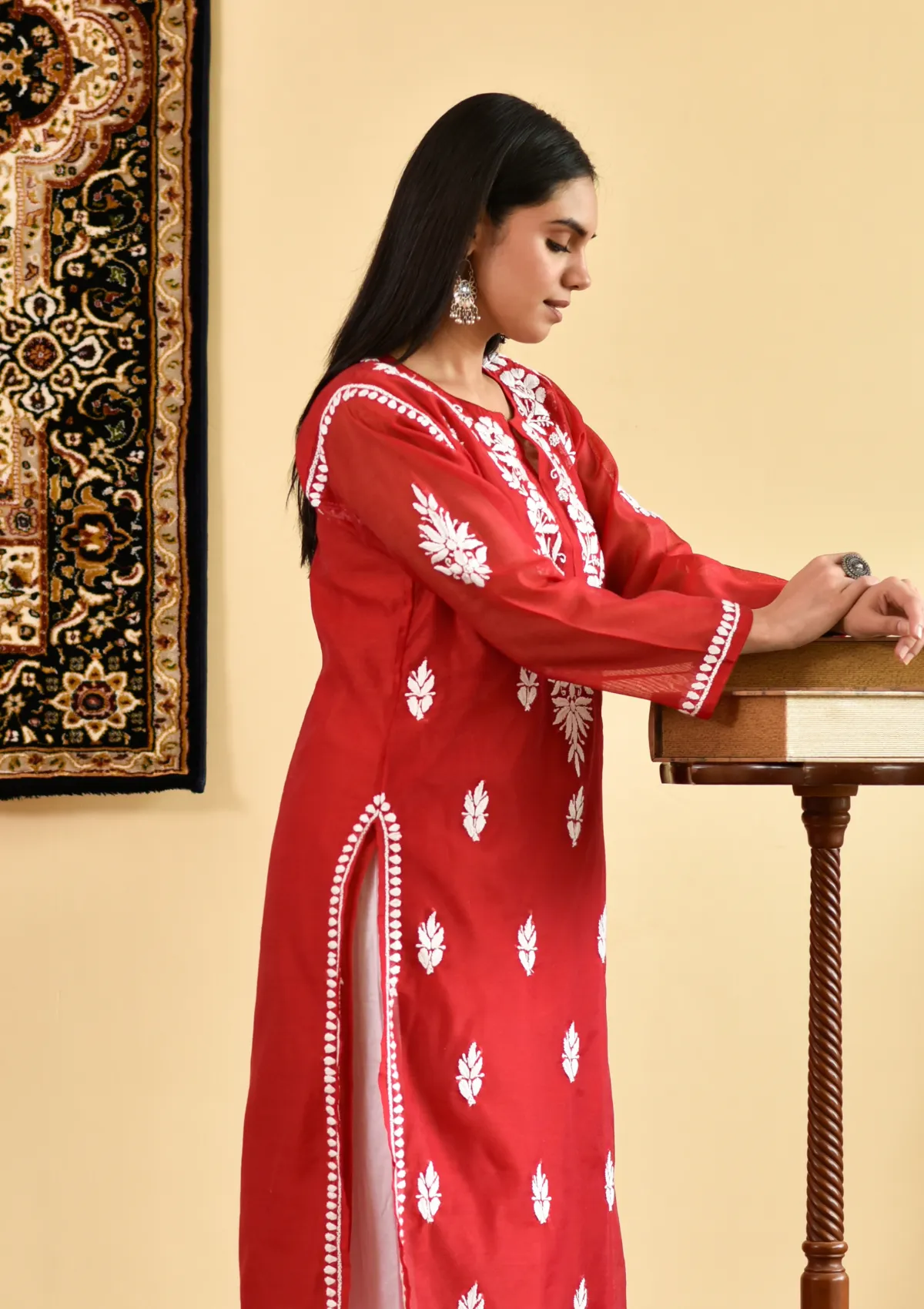 Ikram Chanderi Straight Kurta