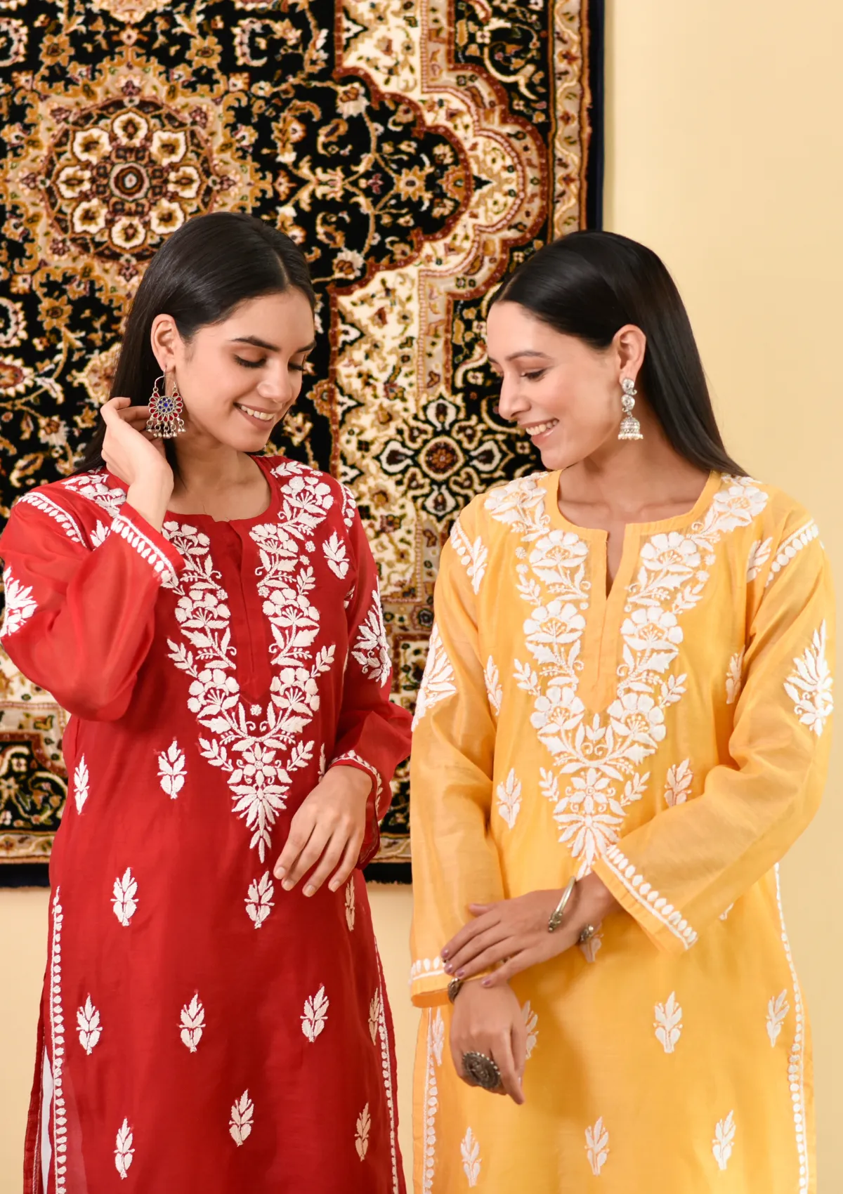 Ikram Chanderi Straight Kurta