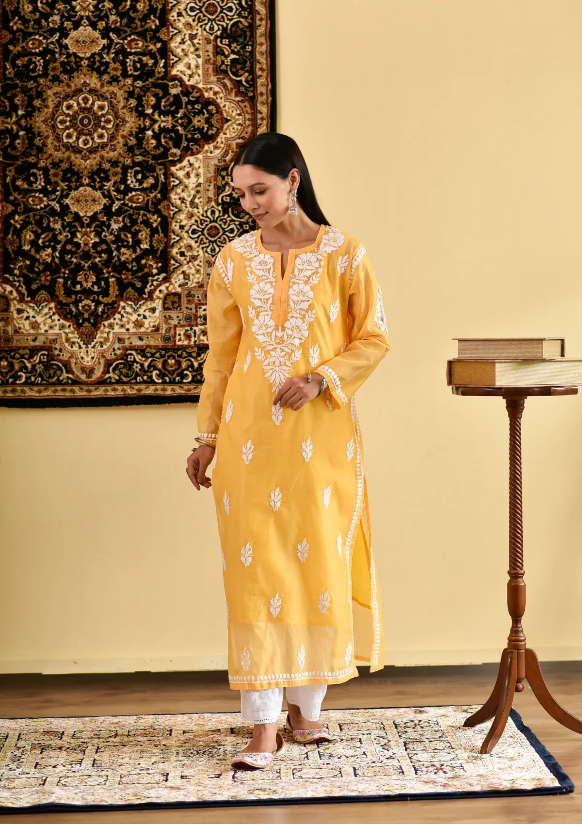 Ikram Chanderi Straight Kurta