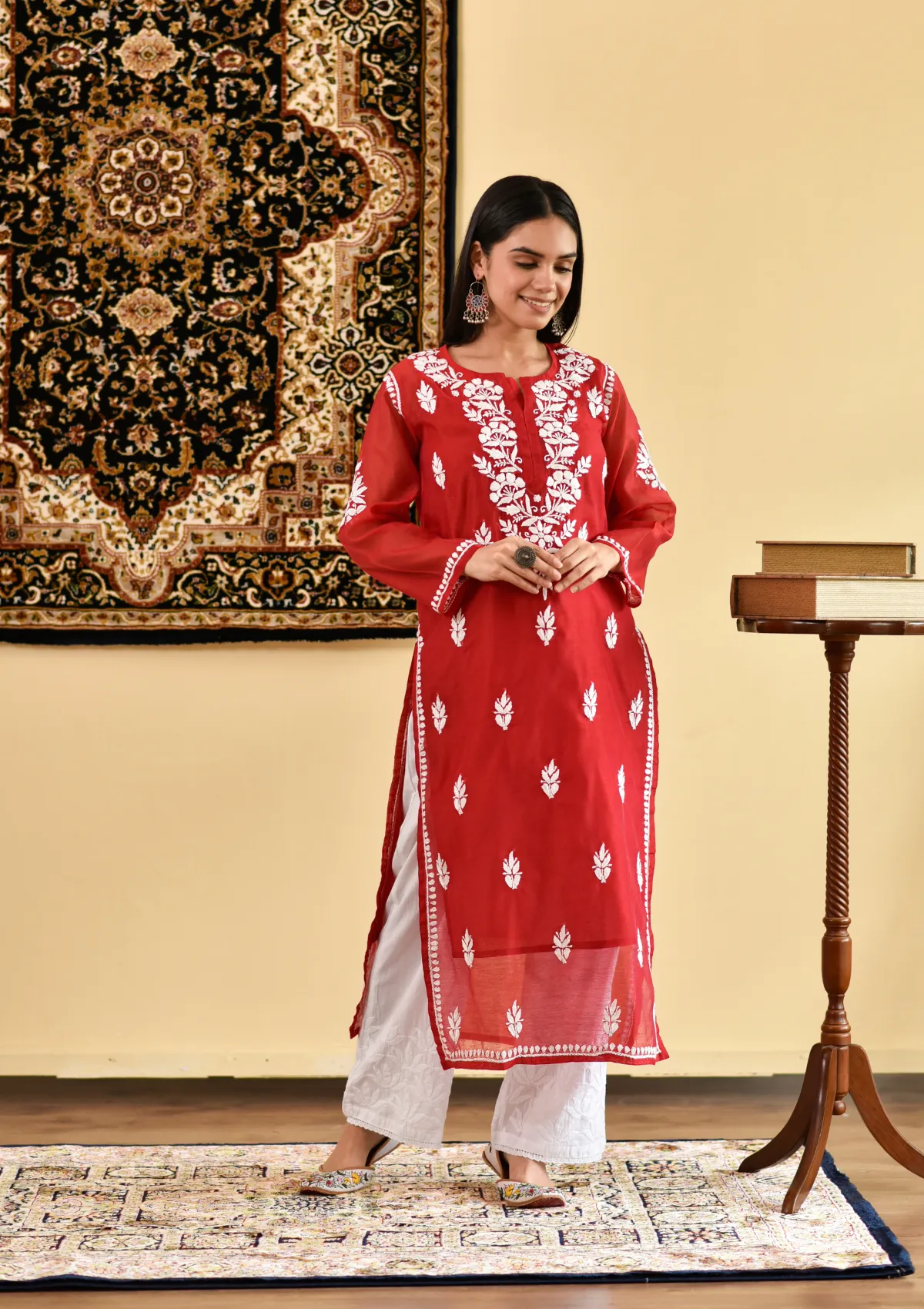 Ikram Chanderi Straight Kurta