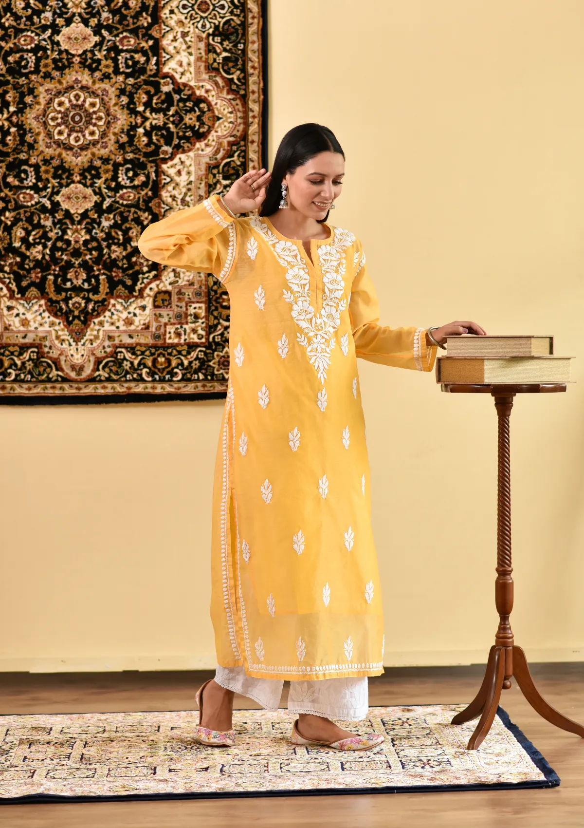 Ikram Chanderi Straight Kurta