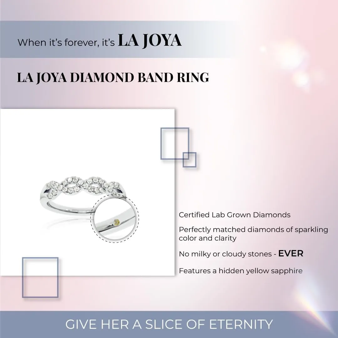 Infinity Diamond Rings for Women | Solid 10K White and Yellow Gold Lab Grown Diamond Wedding Band and Diamond Anniversary Ring | 1/4-1/2 Carat Certified GH VS/SI Diamond Ring
