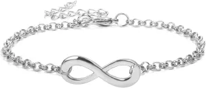 Infinity Love Bracelet Gold Silver Plated Charm Endless Forever Love Symbol Adjustable Link Chain Bracelets for Women Friendship Couples Birthday Valentine's Day Mother's Day Fashion Jewelry Gifts