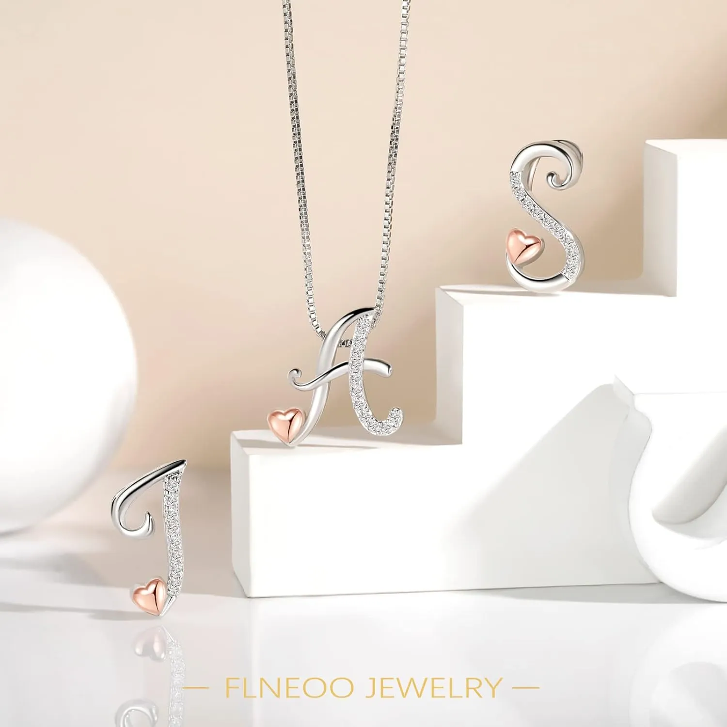 Initial Necklaces for Women - 14K Silver Letter Necklace for Teen Girls, Cute Name Necklace Dainty Gifts for Girls, Jewelry Cute Idea Christmas Gifts