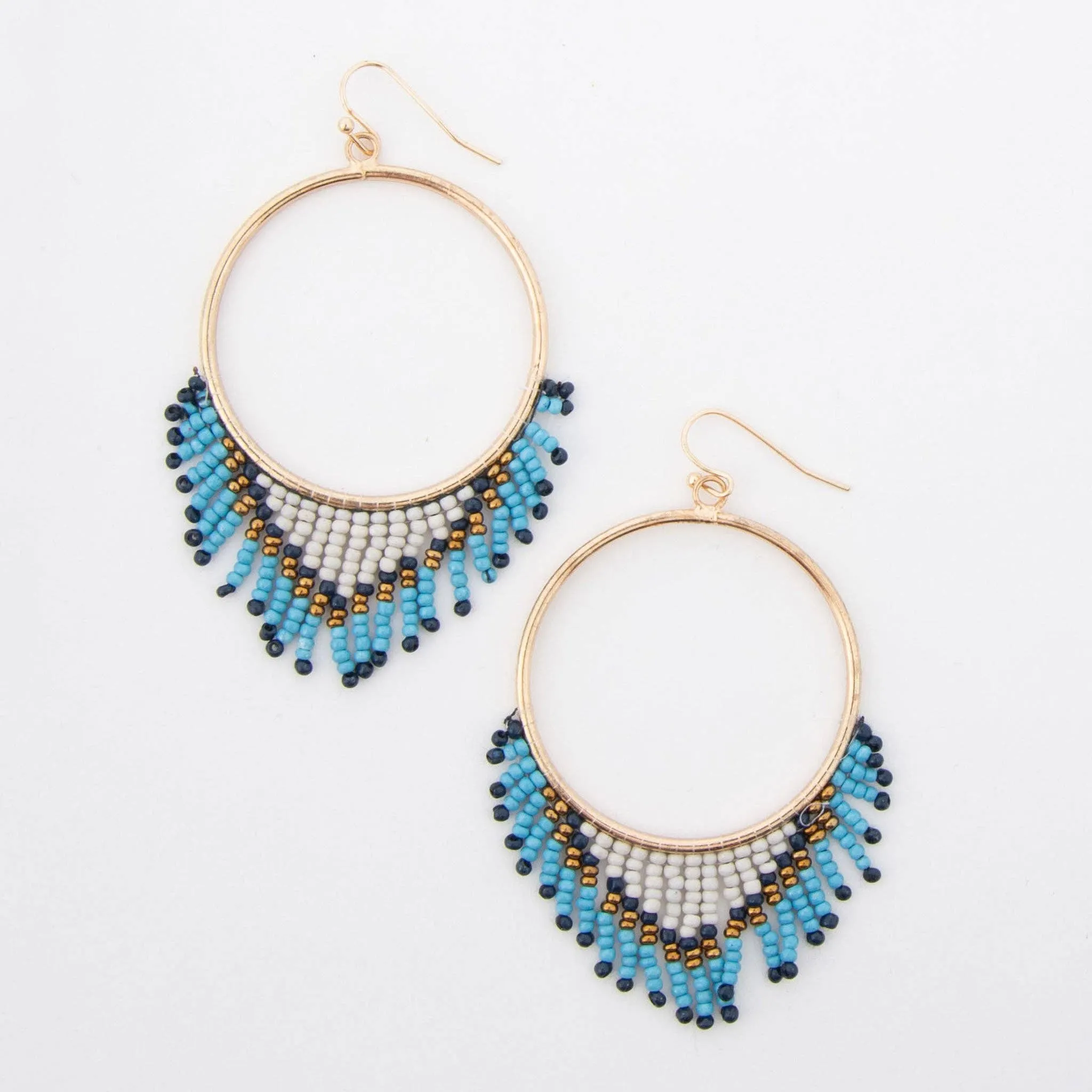 Irie Beaded Chandelier Hoop Drop Earrings
