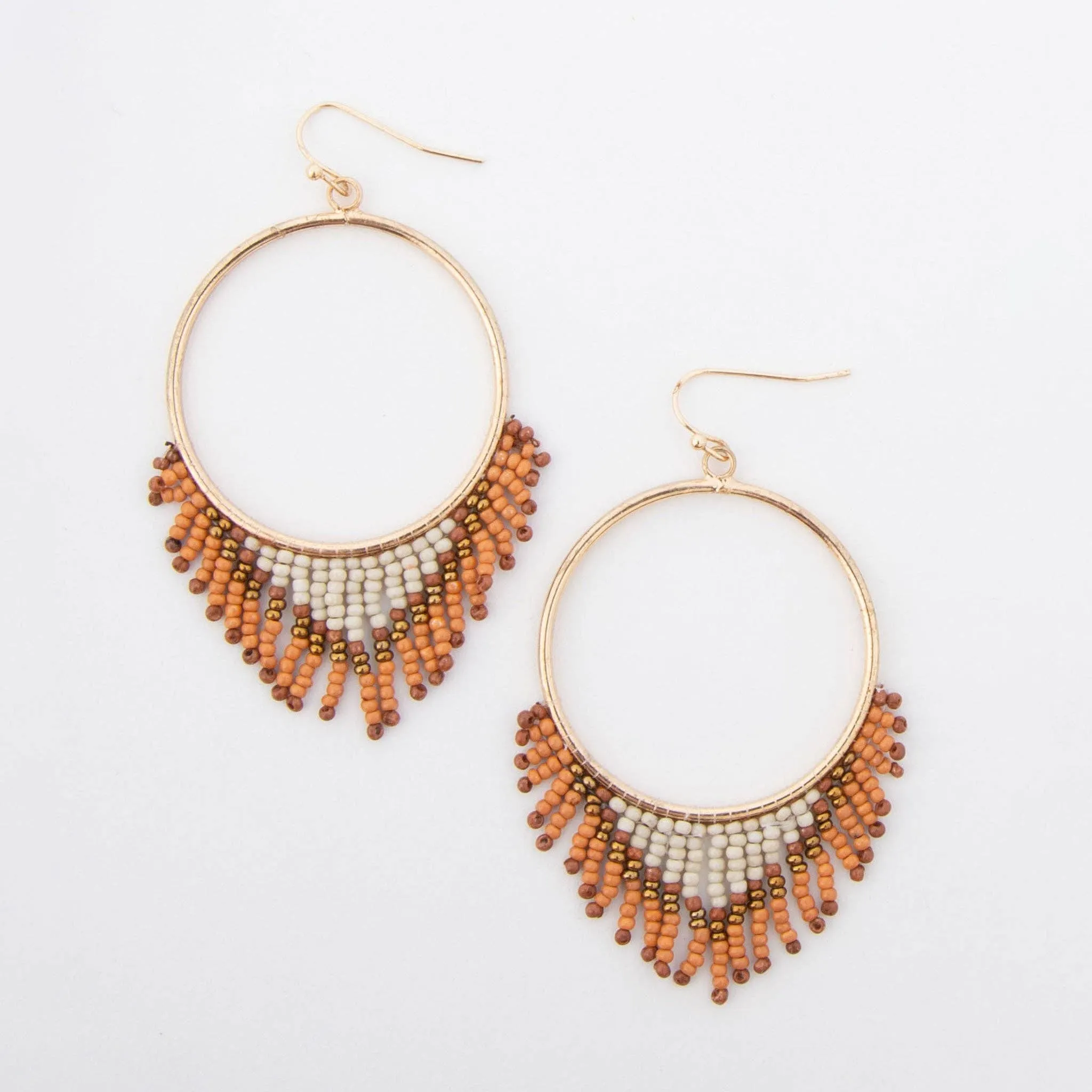 Irie Beaded Chandelier Hoop Drop Earrings