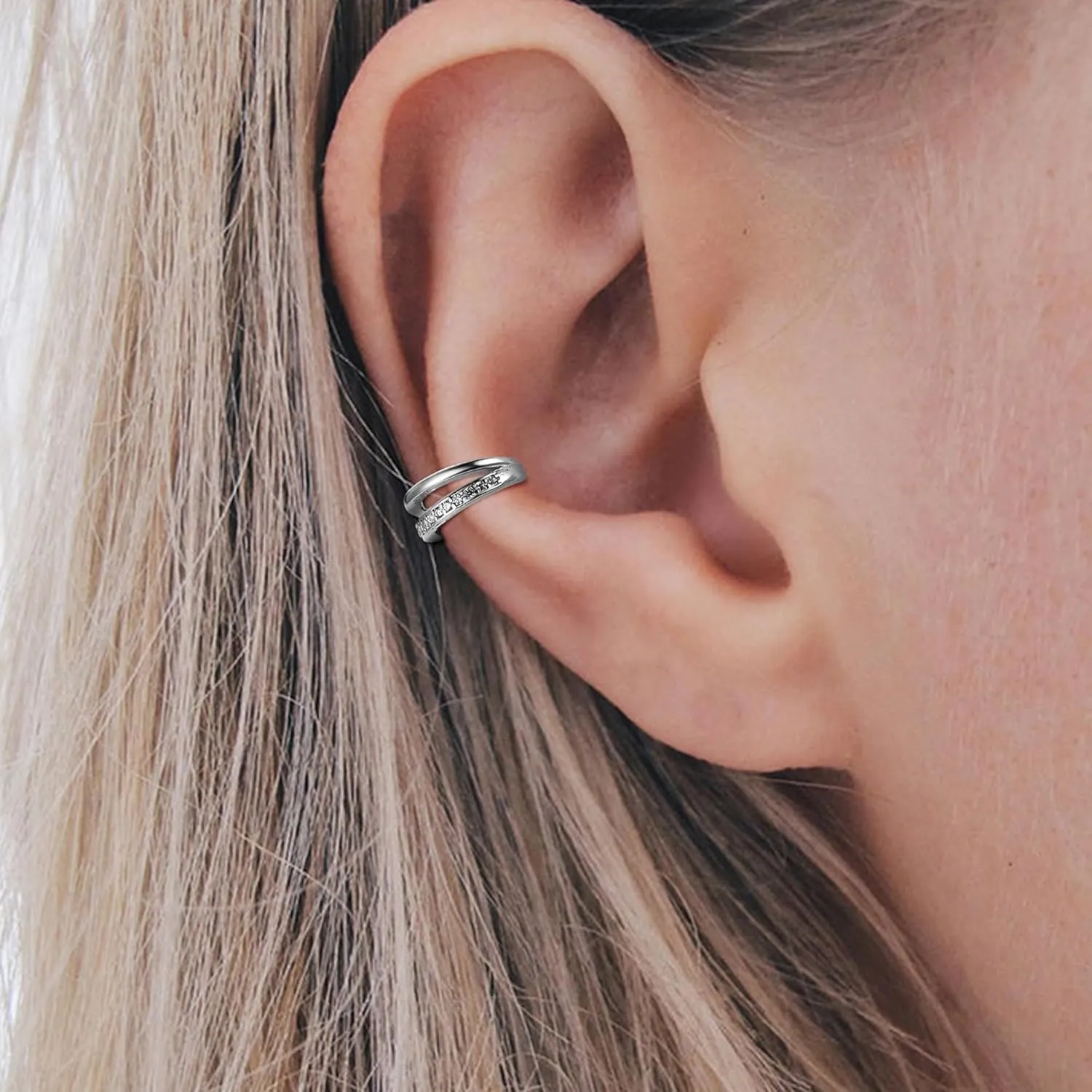 IRONBOX 9Pcs Ear Cuff Earrings for Women 14K Silver/Gold Ear Cuff Non Piercing Cartilage Clip Cuff Earrings Fake Earrings