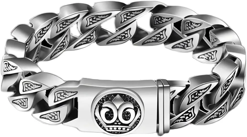 Italian Handmade Sterling Silver Mens Bracelets | Solid S925 Chain Bracelets | Men's Silver Bracelet Gift for Dad, Boyfriend, Son, My Man