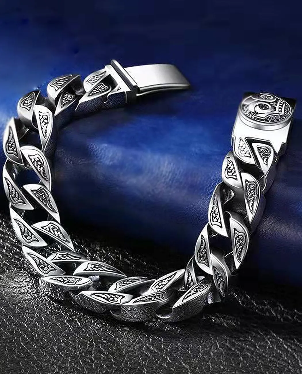Italian Handmade Sterling Silver Mens Bracelets | Solid S925 Chain Bracelets | Men's Silver Bracelet Gift for Dad, Boyfriend, Son, My Man
