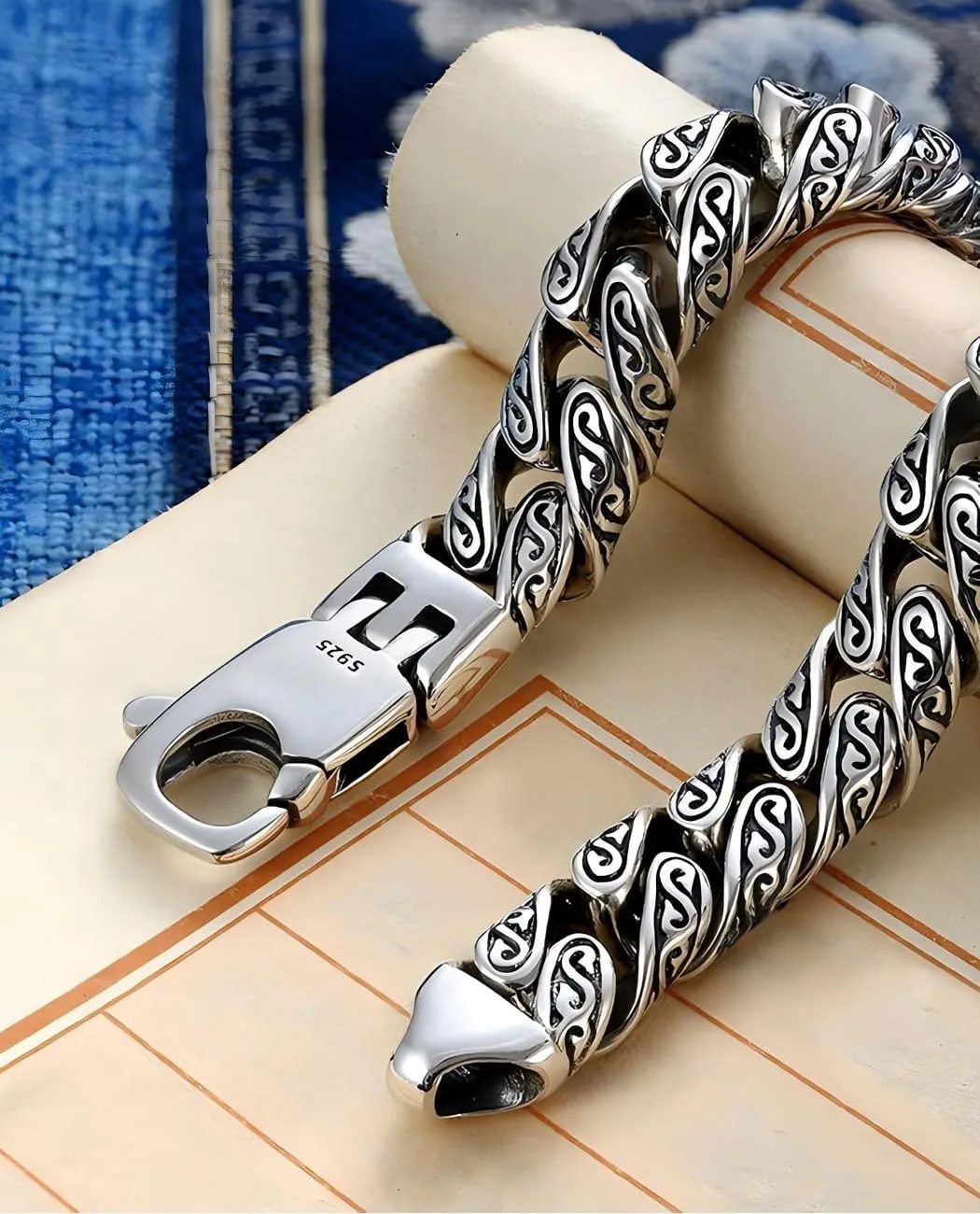 Italian Handmade Sterling Silver Mens Bracelets | Solid S925 Chain Bracelets | Men's Silver Bracelet Gift for Dad, Boyfriend, Son, My Man