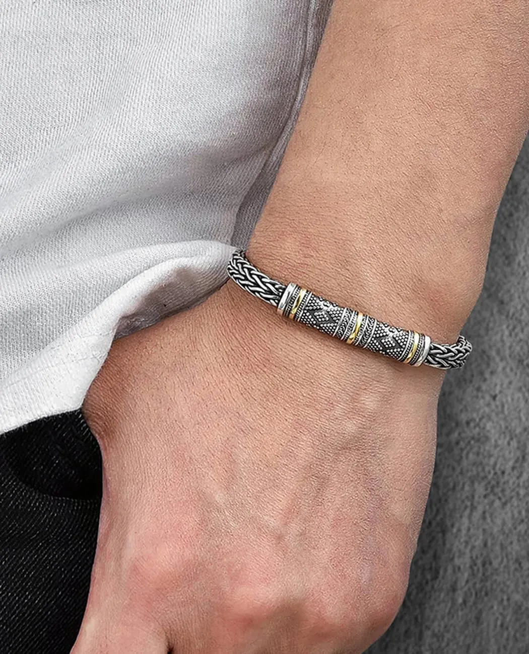 Italian Handmade Sterling Silver Mens Bracelets | Solid S925 Chain Bracelets | Men's Silver Bracelet Gift for Dad, Boyfriend, Son, My Man
