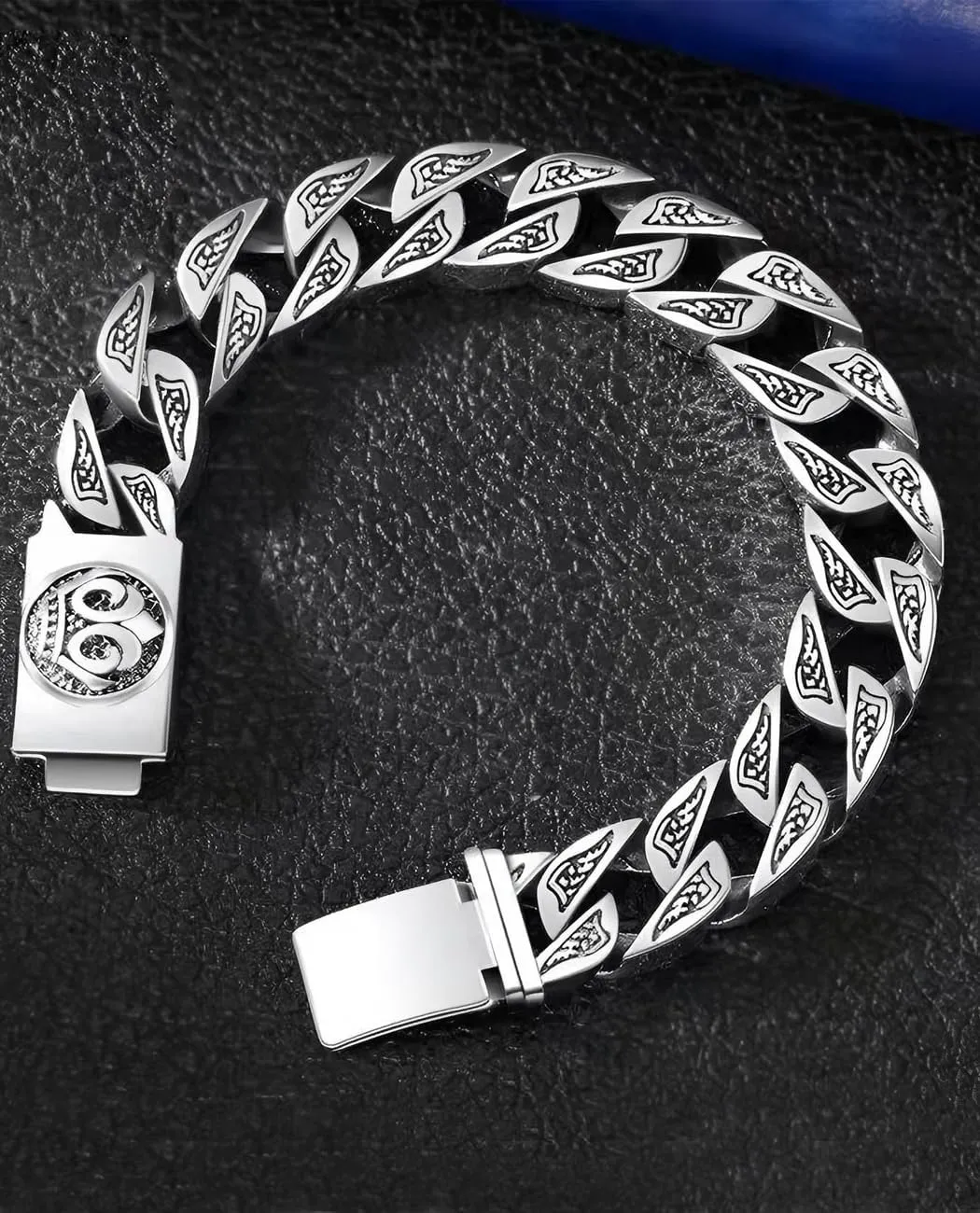 Italian Handmade Sterling Silver Mens Bracelets | Solid S925 Chain Bracelets | Men's Silver Bracelet Gift for Dad, Boyfriend, Son, My Man