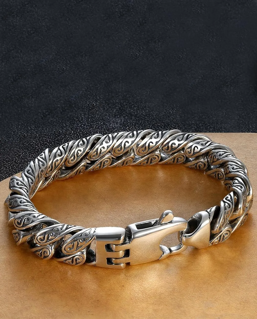 Italian Handmade Sterling Silver Mens Bracelets | Solid S925 Chain Bracelets | Men's Silver Bracelet Gift for Dad, Boyfriend, Son, My Man
