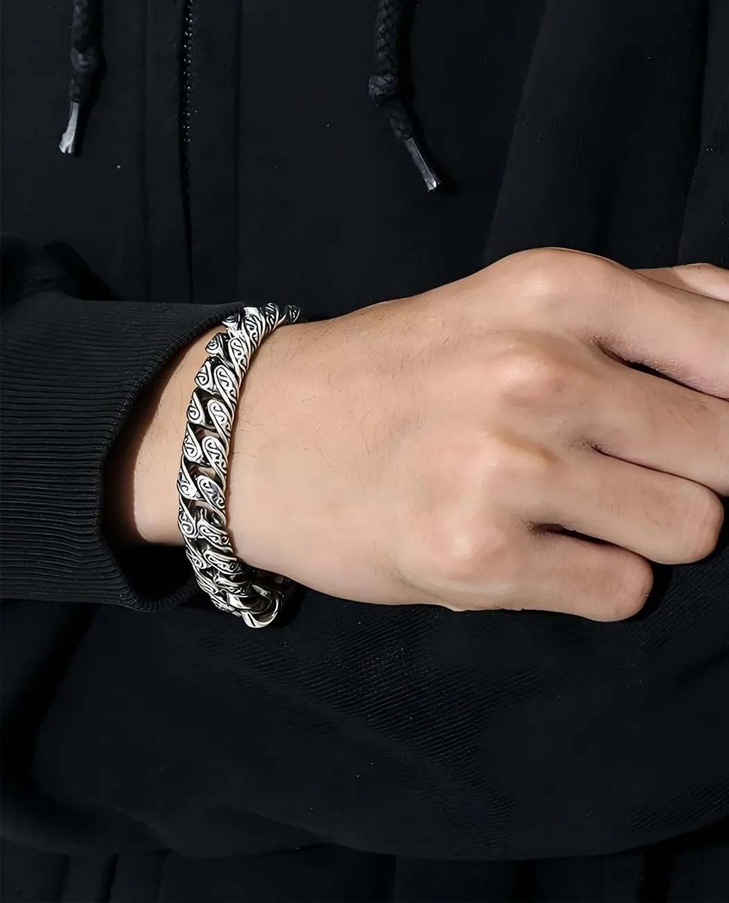 Italian Handmade Sterling Silver Mens Bracelets | Solid S925 Chain Bracelets | Men's Silver Bracelet Gift for Dad, Boyfriend, Son, My Man