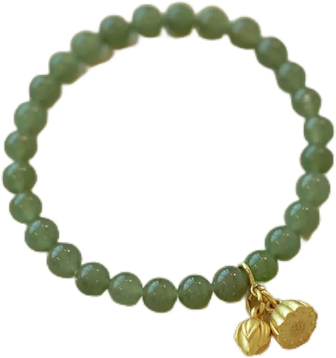 Jade Bracele Women's Ancient Style Flower Bead Bracelets Woven Hand Rope Girlfriends Jewelry,C