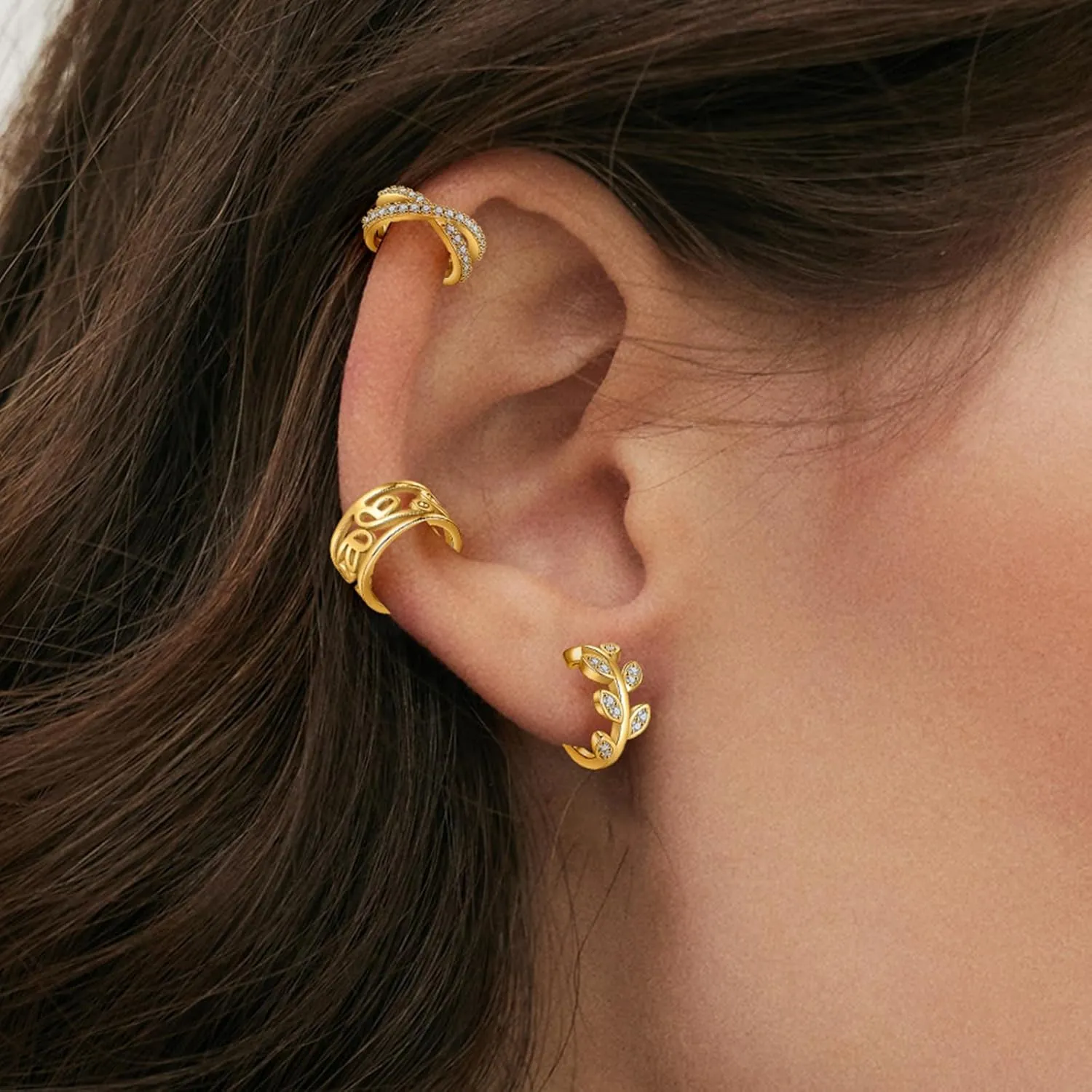 Jewdreamer 16Pcs Ear Cuffs for Women Non Piercing 14K Gold Silver Ear Cuffs Earrings Non Pierced Clips On Cartilage Earring Fake Earrings Lightweight