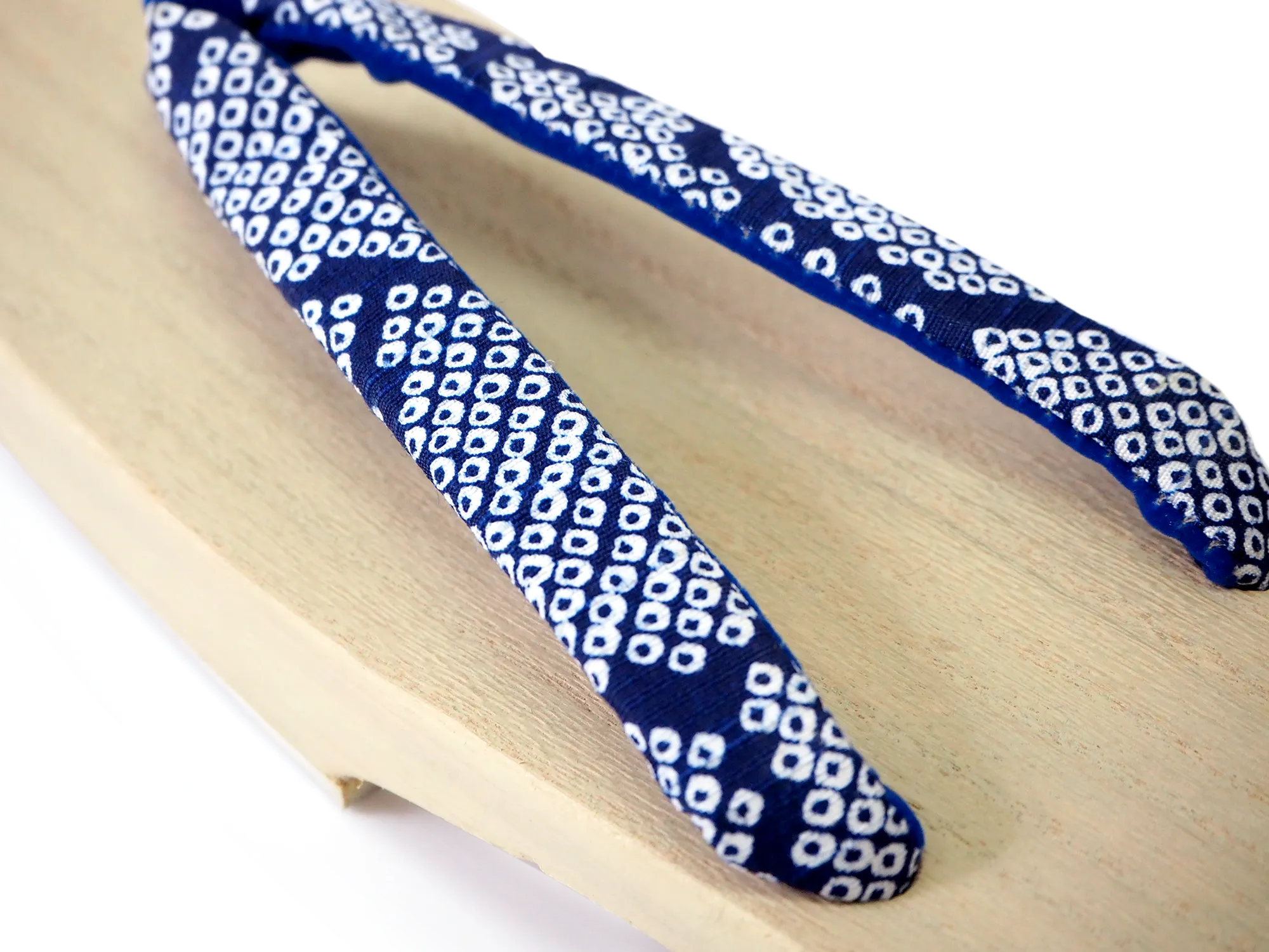 Kids Japanese Kimono Yukata Wooden Geta Sandals, 19.5, 21cm Ivory Blue