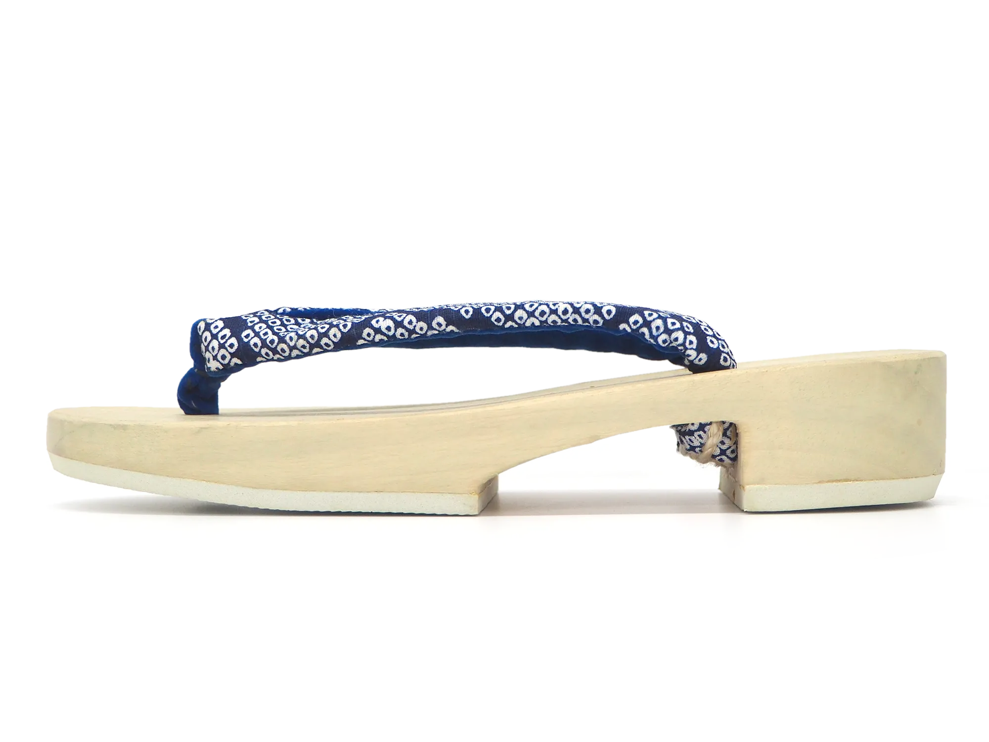 Kids Japanese Kimono Yukata Wooden Geta Sandals, 19.5, 21cm Ivory Blue