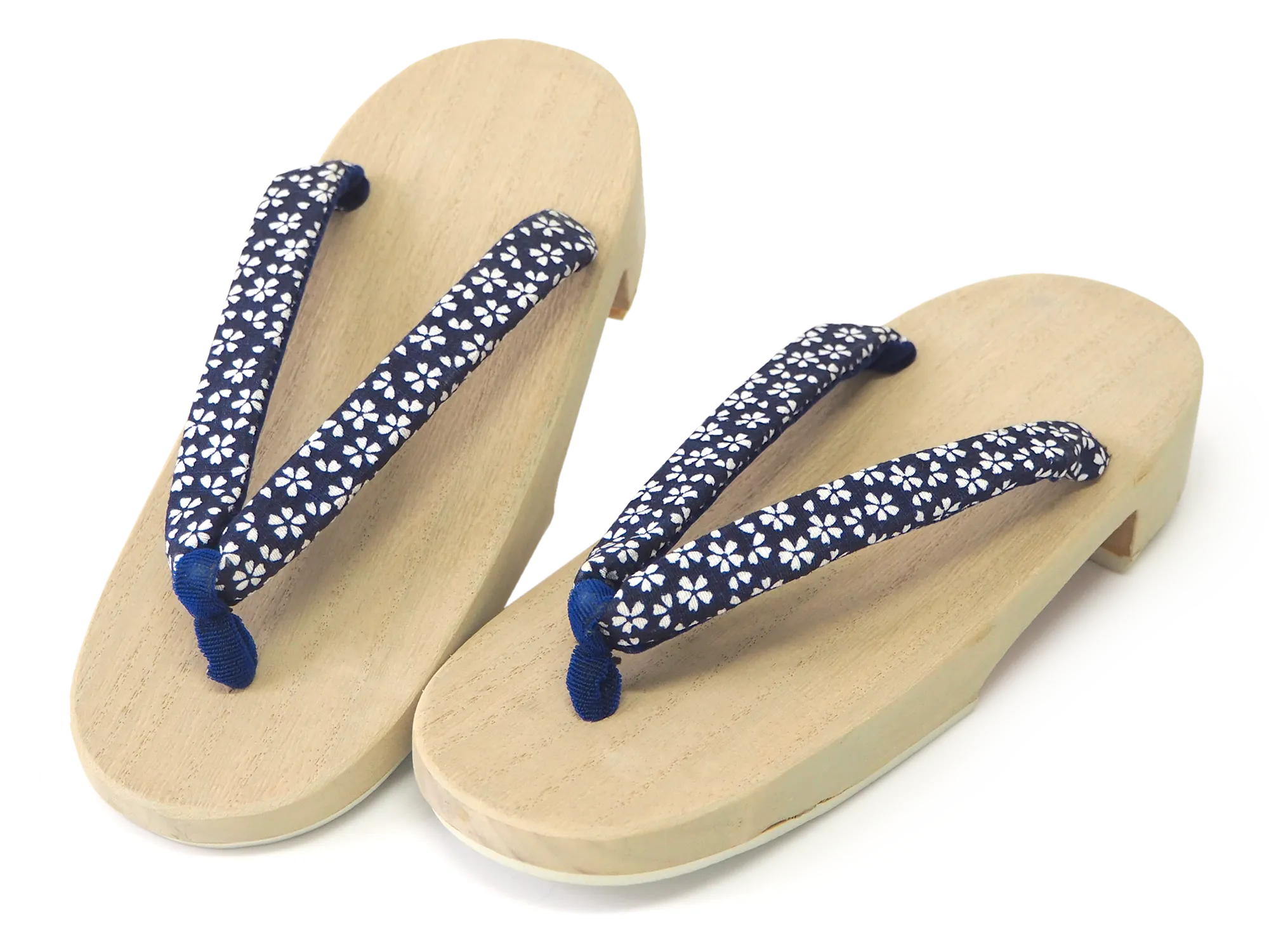 Kids Japanese Kimono Yukata Wooden Geta Sandals, 19.5, 21cm Ivory Blue