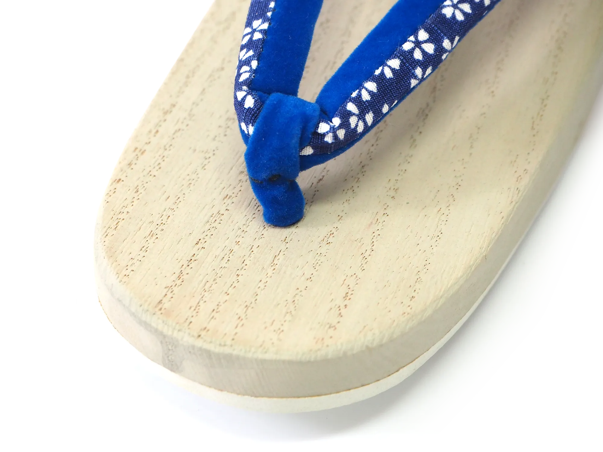 Kids Japanese Kimono Yukata Wooden Geta Sandals, 19.5, 21cm Ivory Blue