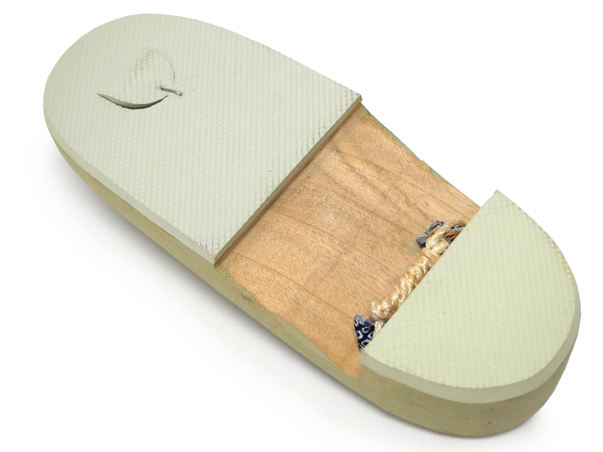 Kids Japanese Kimono Yukata Wooden Geta Sandals, 19.5, 21cm Ivory Blue
