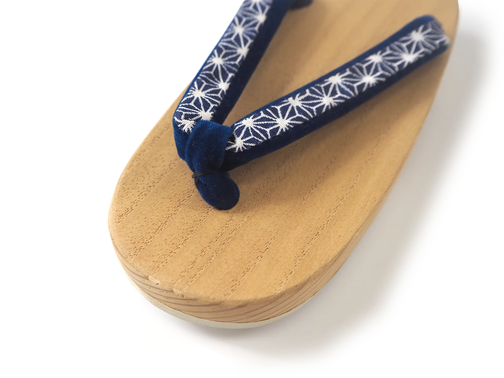 Kids Japanese Kimono Yukata Wooden Geta Sandals, 6.5"/16.5cm Beige Blue
