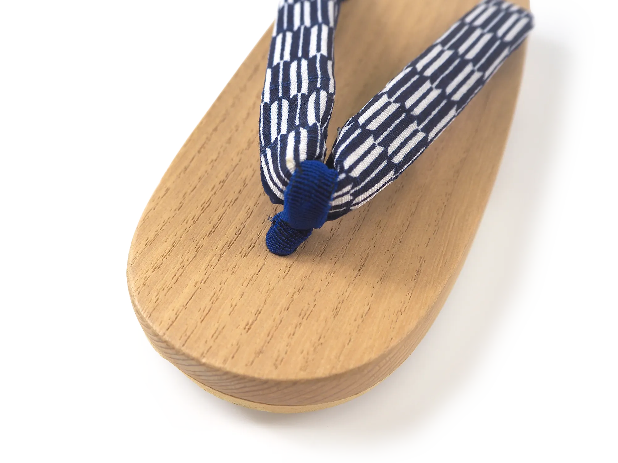 Kids Japanese Kimono Yukata Wooden Geta Sandals, 6.5"/16.5cm Beige Blue