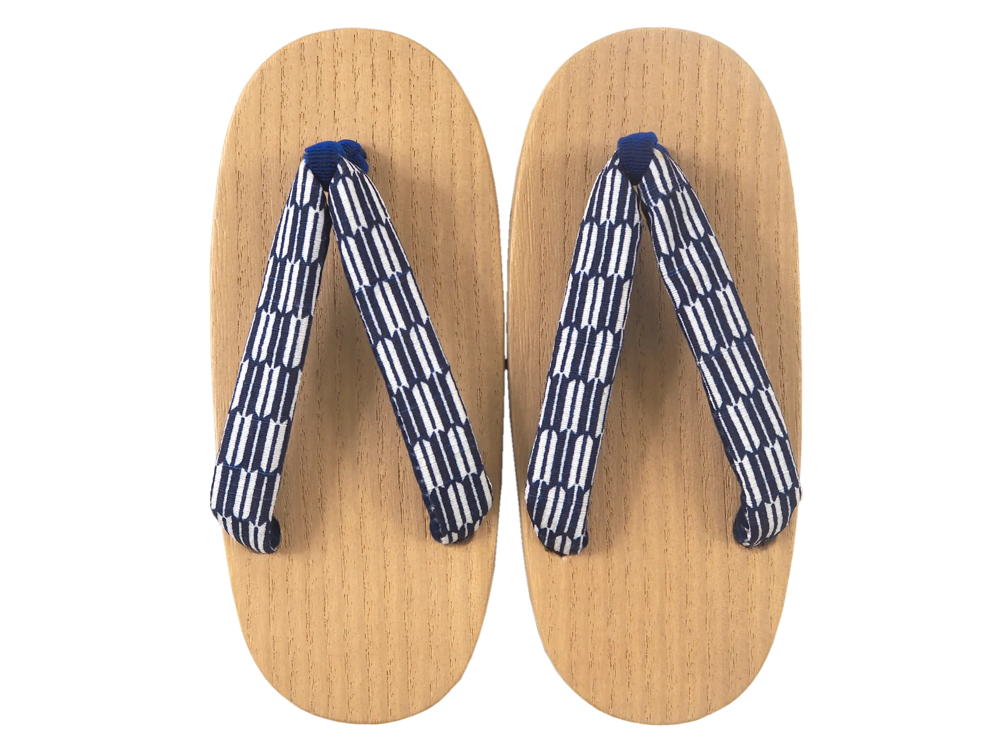 Kids Japanese Kimono Yukata Wooden Geta Sandals, 6.5"/16.5cm Beige Blue