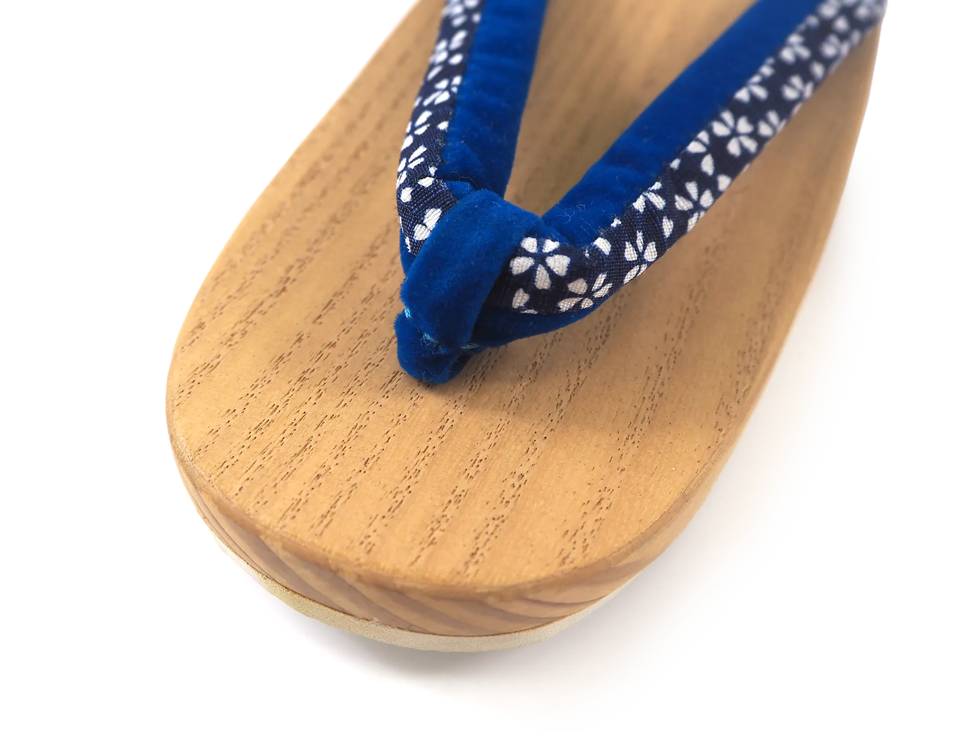 Kids Japanese Kimono Yukata Wooden Geta Sandals, 6.5"/16.5cm Beige Blue
