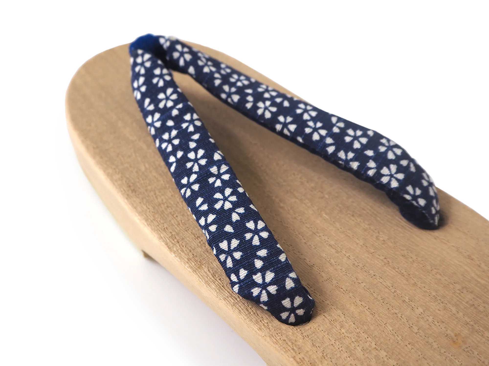 Kids Japanese Kimono Yukata Wooden Geta Sandals, 6.5"/16.5cm Beige Blue