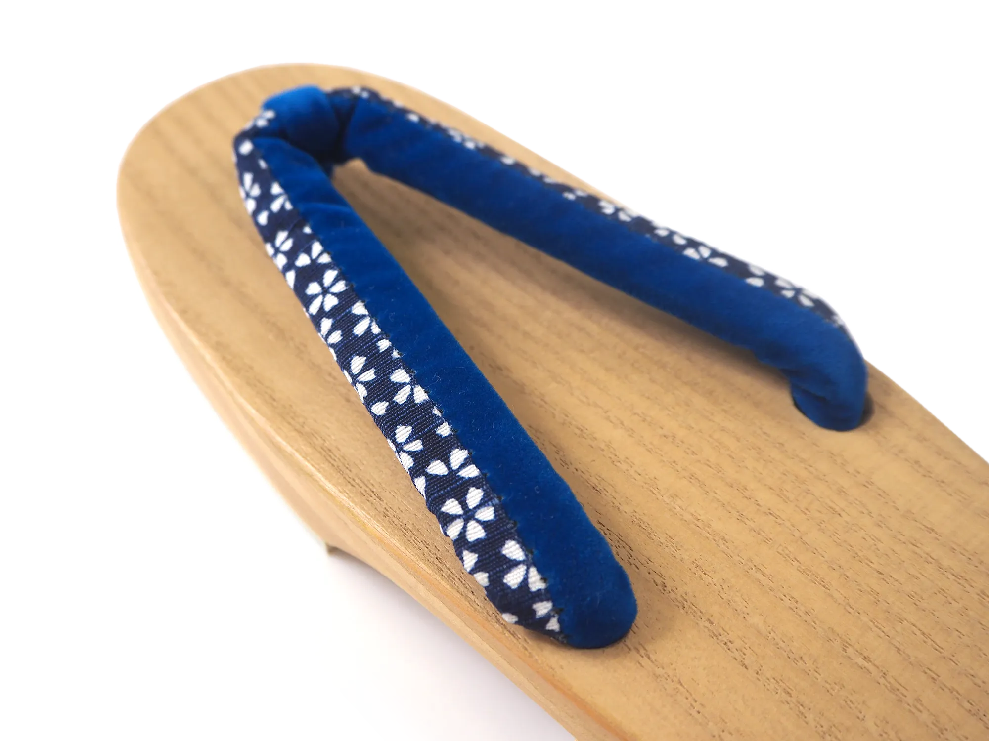 Kids Japanese Kimono Yukata Wooden Geta Sandals, 6.5"/16.5cm Beige Blue