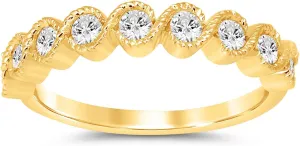 La Joya 1/4-1/2 CT TW Certified Lab Grown Infinity Diamond Ring Band | Solid 10k White Gold Anniversary and Wedding Band | Sparkling GH VS/SI