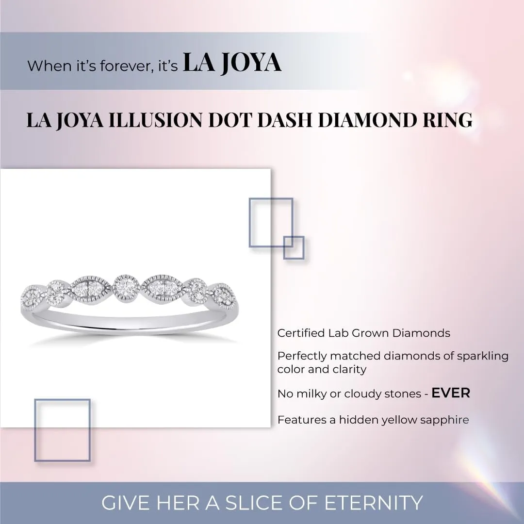 La Joya 1/6-1/4 CT TW Certified Vintage Inspire Lab Grown Diamond Ring Bands | Solid 10k White Gold Milgrain Diamond Wedding Band Ring | Sparkling GH VS/SI Diamond Ring for Women